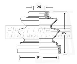 First Line FCB2458 Bellow Kit, drive shaft - 1