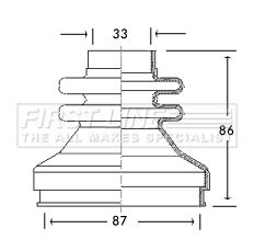 First Line FCB2763 Bellow Kit, drive shaft - 1