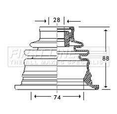 First Line FCB2780 Bellow Kit, drive shaft - 1
