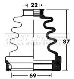 First Line FCB2863 Bellow Kit, drive shaft - 1