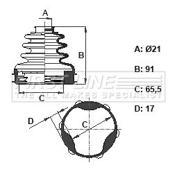 First Line FCB6108 Bellow Kit, drive shaft - 1