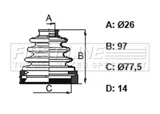 First Line FCB6158 Bellow Kit, drive shaft - 3