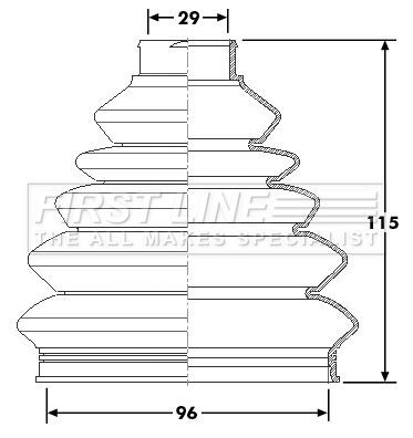 First Line FCB6180 Bellow Kit, drive shaft - 1