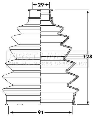 First Line FCB6206 Bellow Kit, drive shaft - 1
