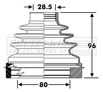 First Line FCB6297 Bellow Kit, drive shaft - 1