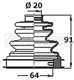 First Line FCB6334 Bellow Kit, drive shaft - 1