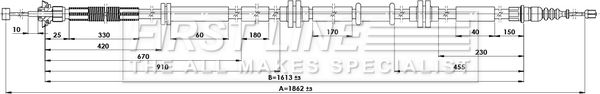 First Line FKB3896 Cable Pull, parking brake - 2