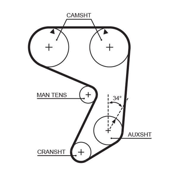 Gates 5004 Timing Belt - 1