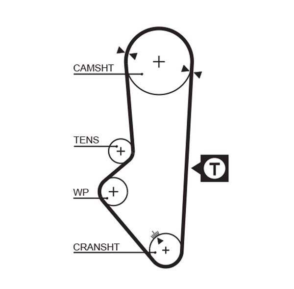 Gates 5253XS Timing Belt - 1