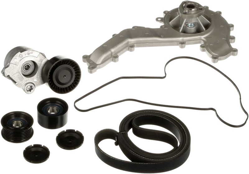 Gates KP136PK2460 Water Pump + V-ribbed Belt Kit - 1