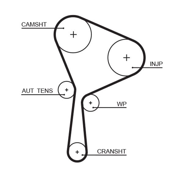 Gates KP15654XS Water Pump & Timing Belt Kit - 2
