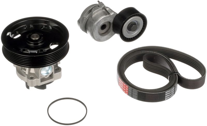Gates KP16PK1320 Water Pump + V-ribbed Belt Kit - 1