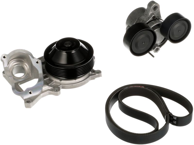Gates KP236PK1700 Water Pump + V-ribbed Belt Kit - 1