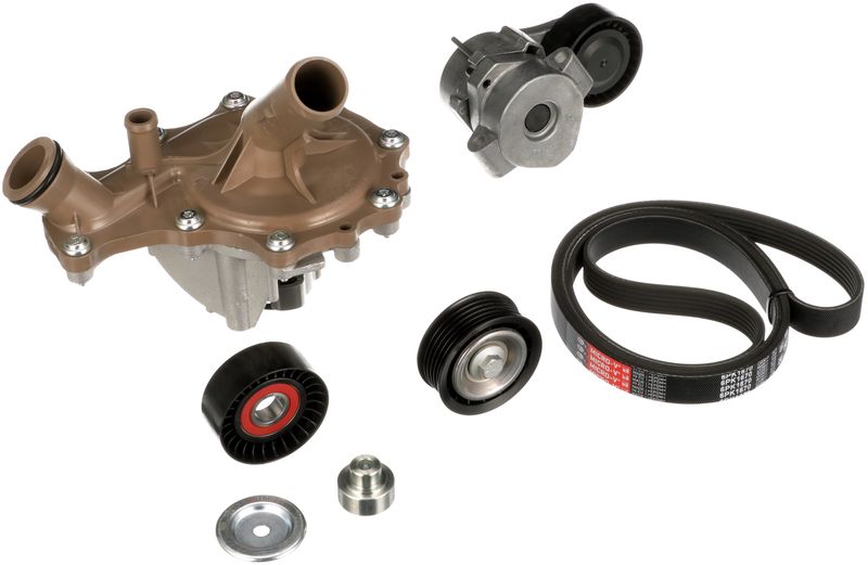 Gates KP26PK1670 Water Pump + V-ribbed Belt Kit - 1