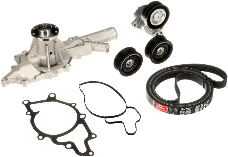 Gates KP26PK2260-2 Water Pump + V-ribbed Belt Kit - 1