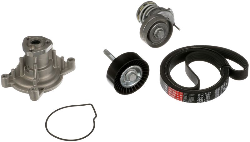 Gates KP76PK1735 Water Pump + V-ribbed Belt Kit - 1