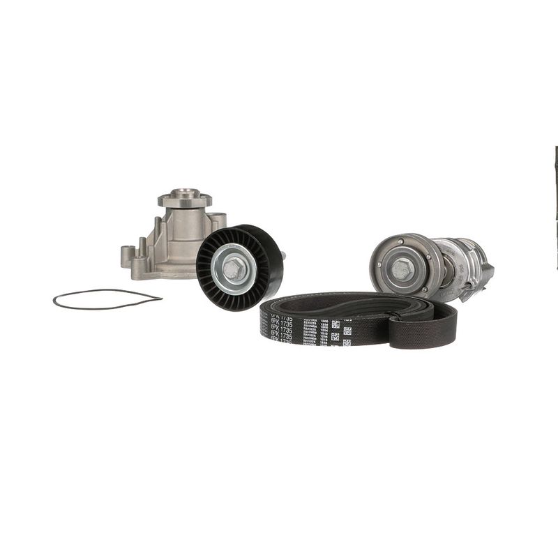 Gates KP76PK1735 Water Pump + V-ribbed Belt Kit - 4
