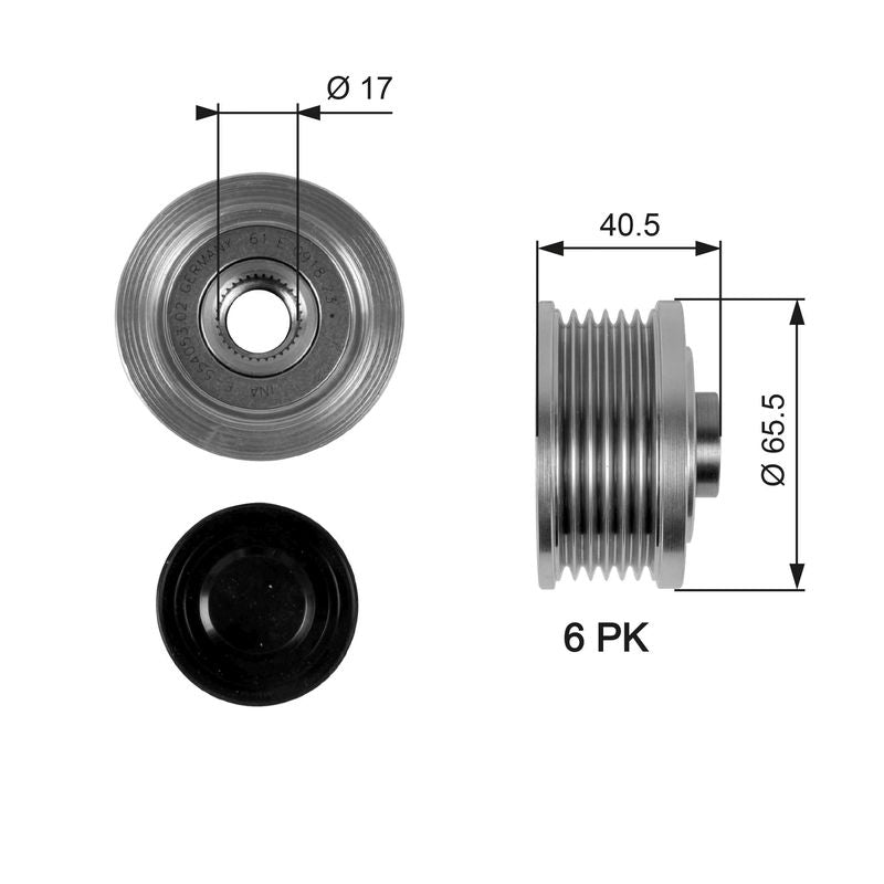 Gates OAP7032 Alternator Freewheel Clutch - 1