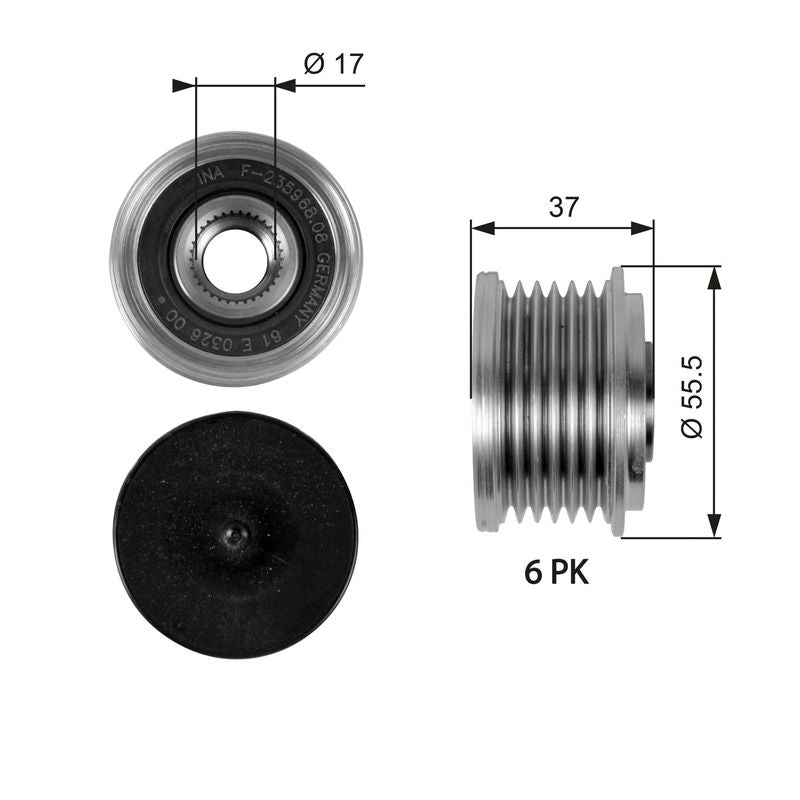 Gates OAP7046 Alternator Freewheel Clutch - 1