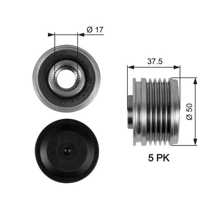 Gates OAP7053 Alternator Freewheel Clutch - 1