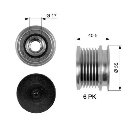 Gates OAP7057 Alternator Freewheel Clutch - 1