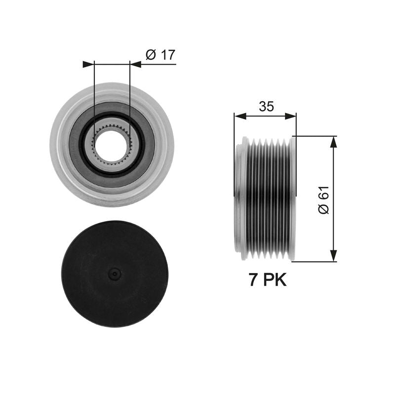 Gates OAP7070 Alternator Freewheel Clutch - 1
