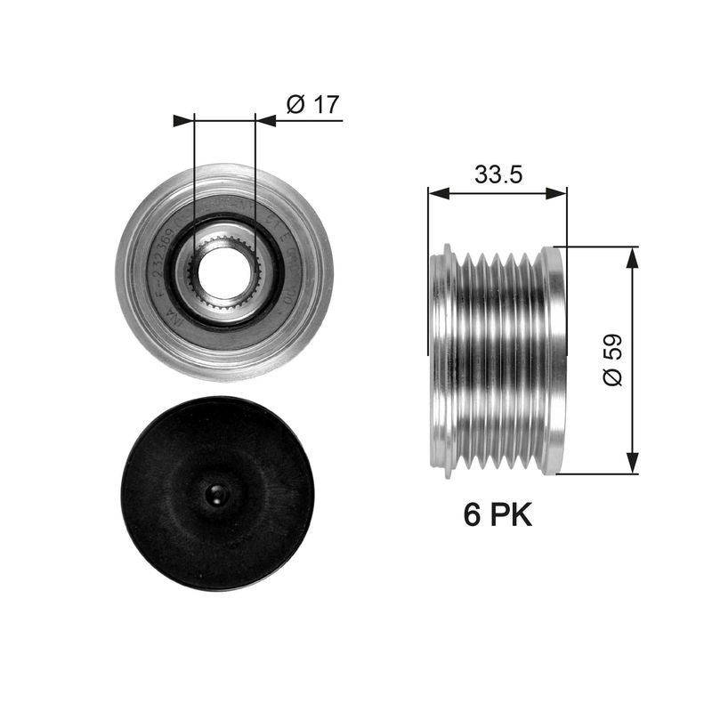 Gates OAP7080 Alternator Freewheel Clutch - 1