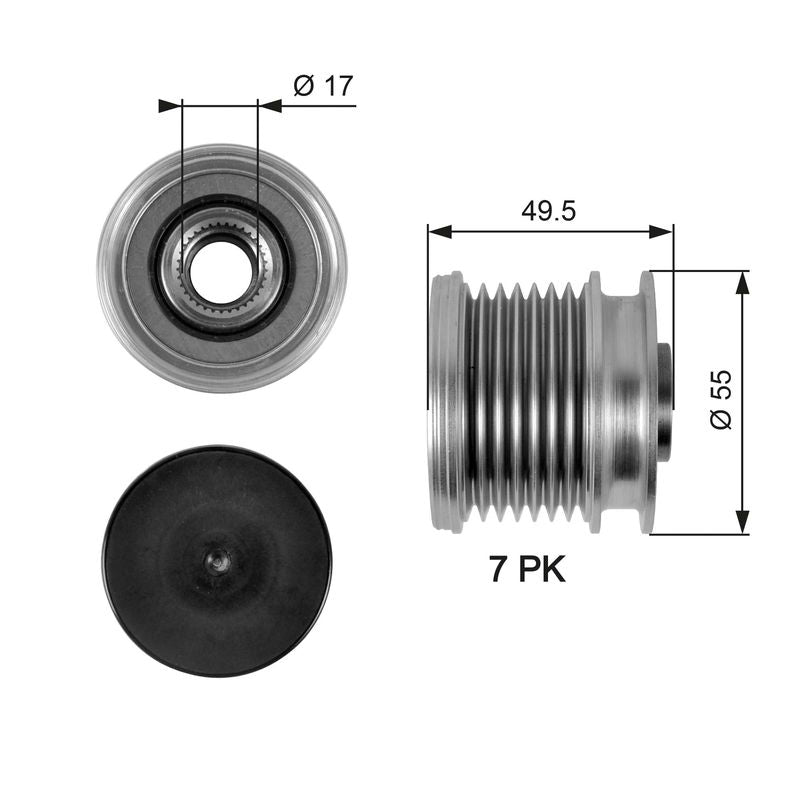 Gates OAP7086 Alternator Freewheel Clutch - 1