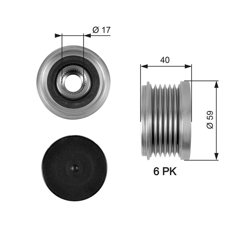 Gates OAP7097 Alternator Freewheel Clutch - 1