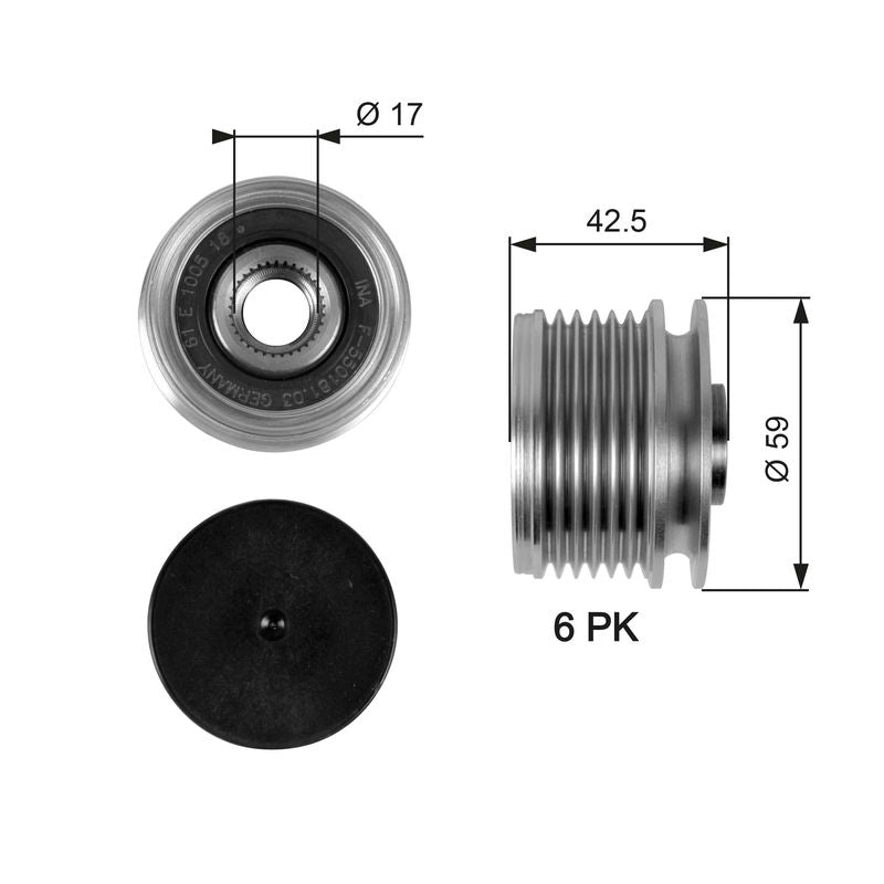 Gates OAP7106 Alternator Freewheel Clutch - 1
