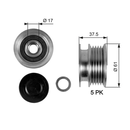 Gates OAP7108 Alternator Freewheel Clutch - 1