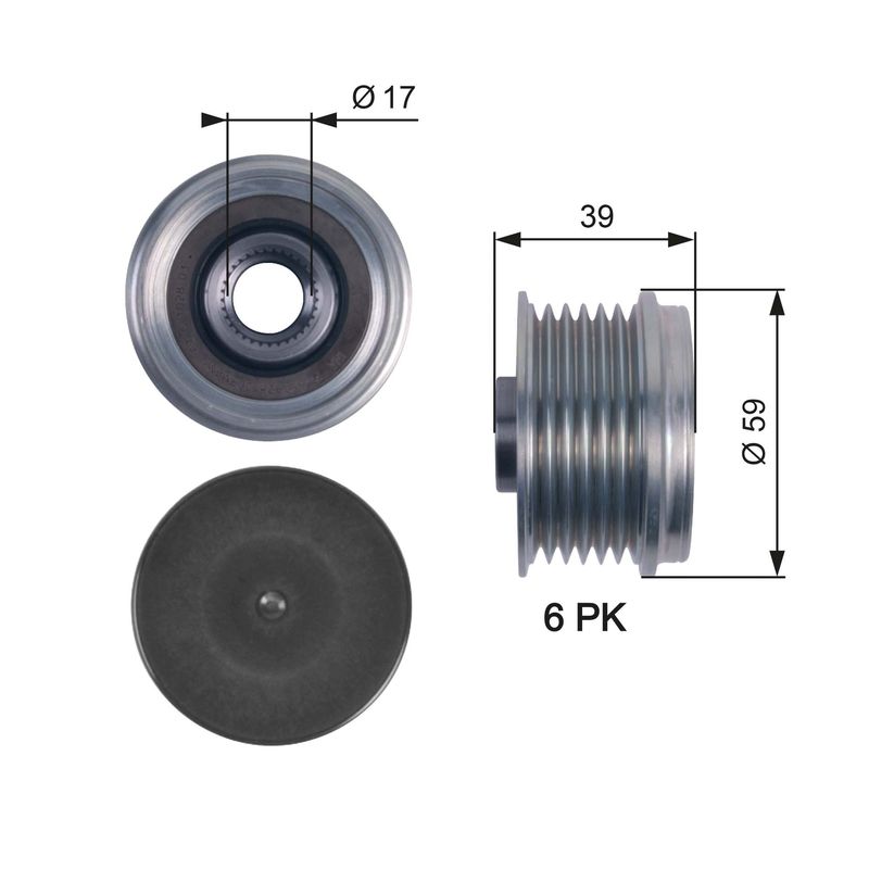 Gates OAP7113 Alternator Freewheel Clutch - 1