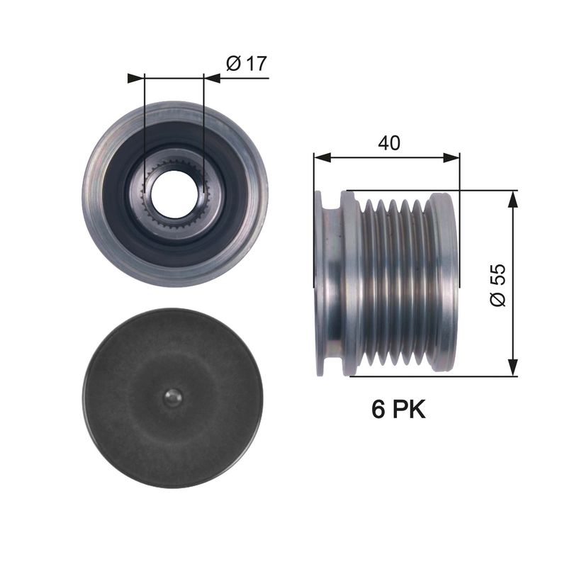 Gates OAP7114 Alternator Freewheel Clutch - 1