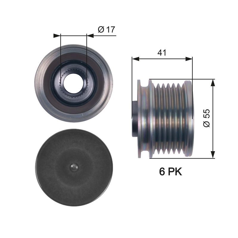 Gates OAP7115 Alternator Freewheel Clutch - 1