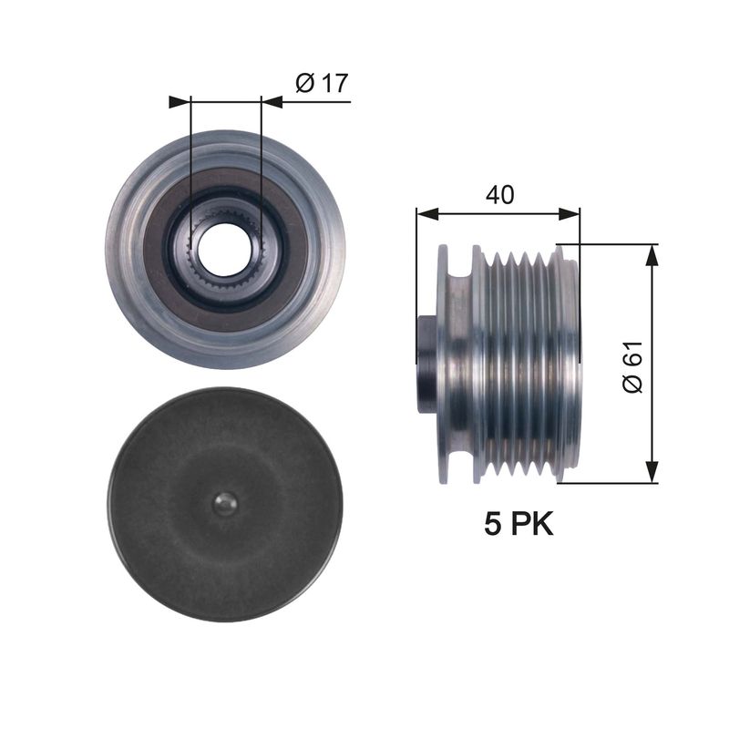 Gates OAP7117 Alternator Freewheel Clutch - 1