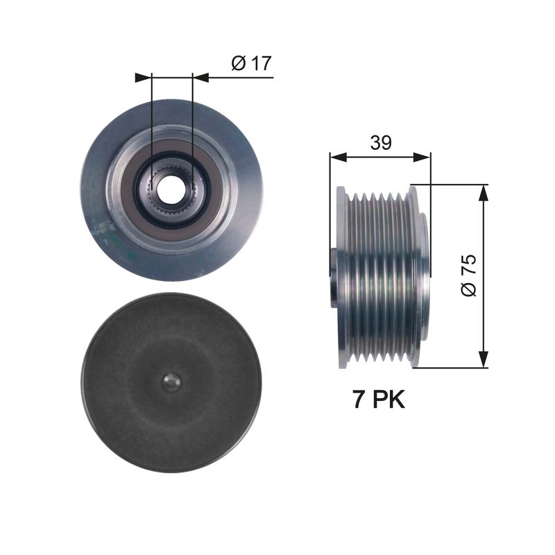 Gates OAP7119 Alternator Freewheel Clutch - 1