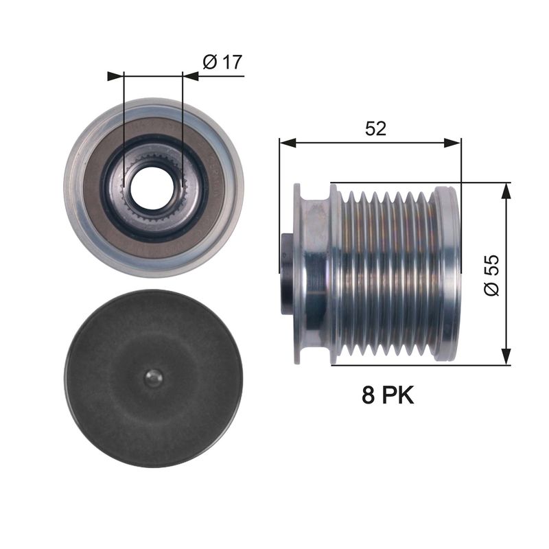 Gates OAP7123 Alternator Freewheel Clutch - 1