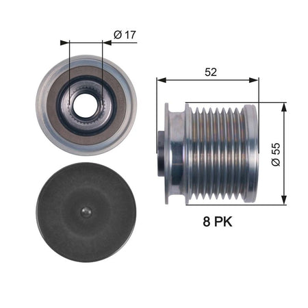 Gates OAP7123 Alternator Freewheel Clutch - 1