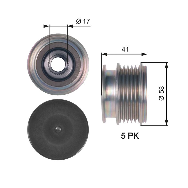 Gates OAP7126 Alternator Freewheel Clutch - 1