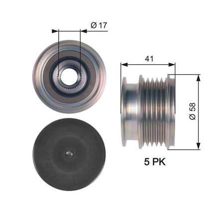 Gates OAP7126 Alternator Freewheel Clutch - 1
