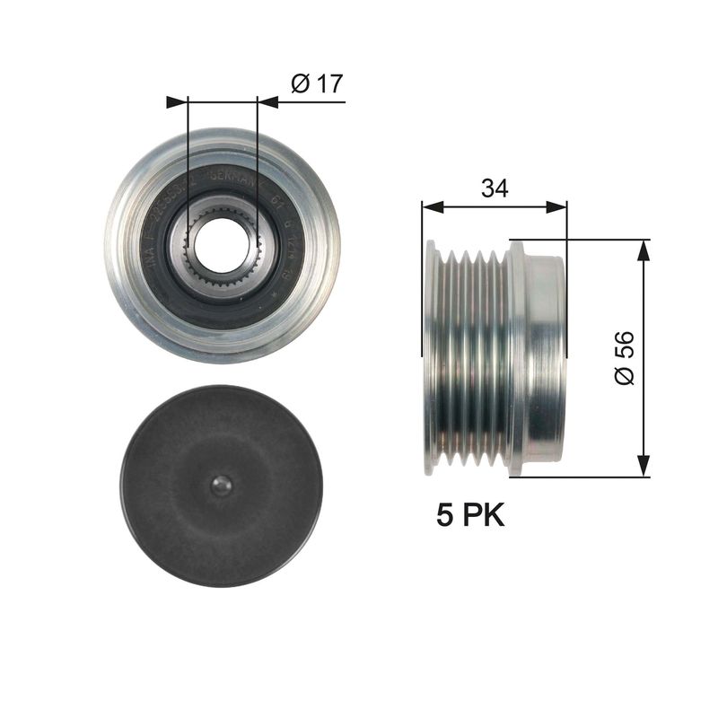 Gates OAP7127 Alternator Freewheel Clutch - 1