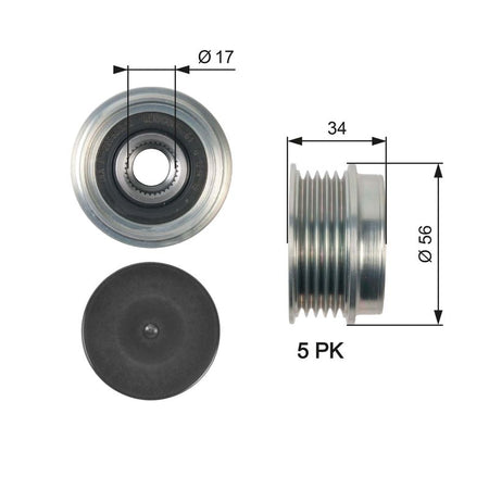 Gates OAP7127 Alternator Freewheel Clutch - 1