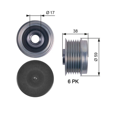 Gates OAP7130 Alternator Freewheel Clutch - 1
