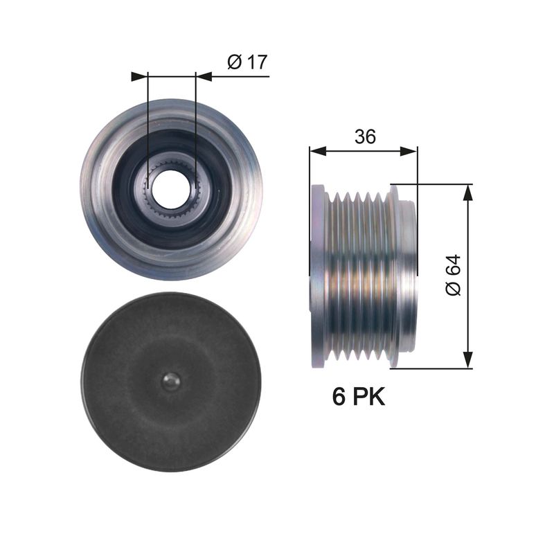 Gates OAP7131 Alternator Freewheel Clutch - 1