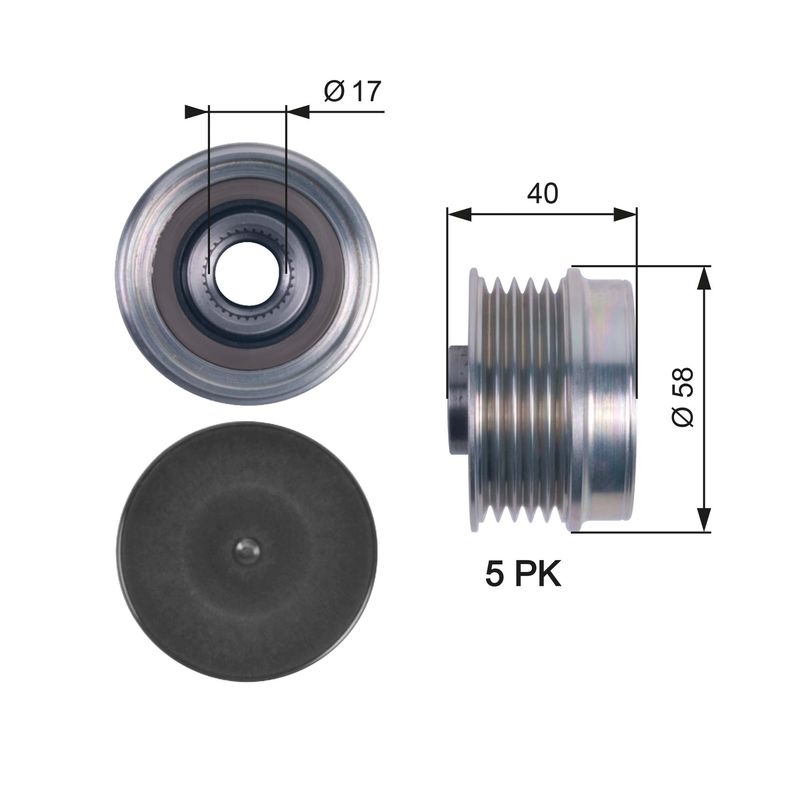 Gates OAP7132 Alternator Freewheel Clutch - 1