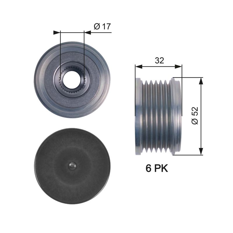 Gates OAP7140 Alternator Freewheel Clutch - 1