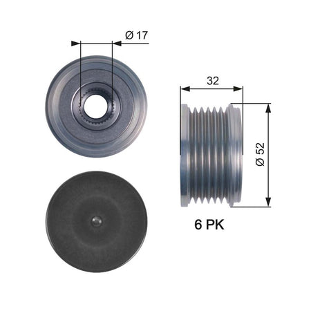 Gates OAP7140 Alternator Freewheel Clutch - 1