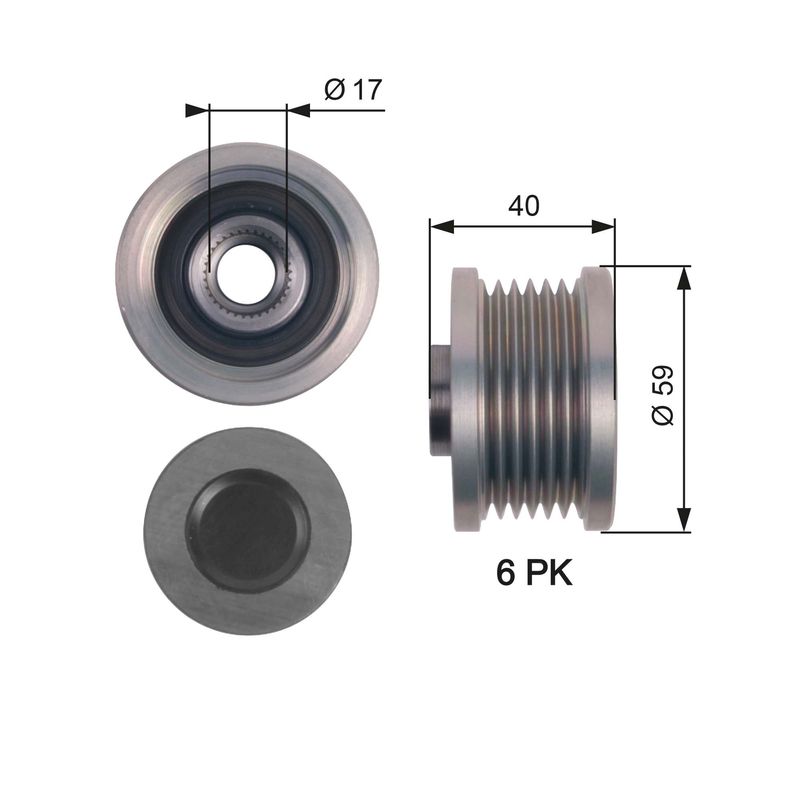 Gates OAP7144 Alternator Freewheel Clutch - 1