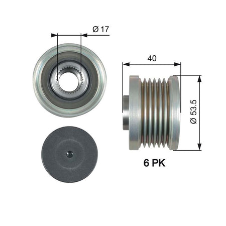 Gates OAP7179 Alternator Freewheel Clutch - 1