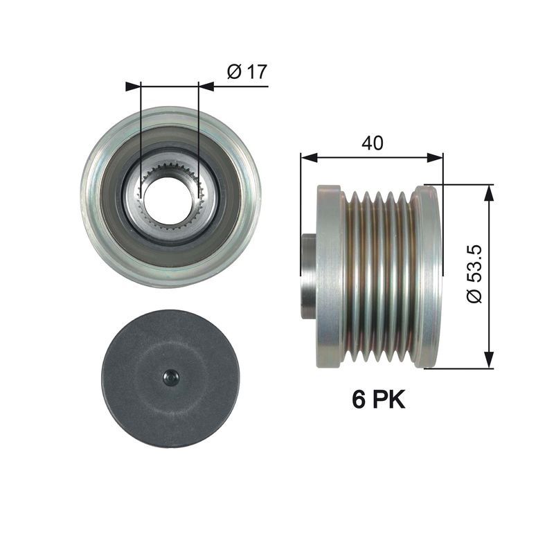 Gates OAP7179 Alternator Freewheel Clutch - 1